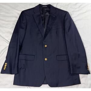 Lauren Ralph Lauren Sport Coat Men Size 40R Navy Blue Jacket Gold Buttons Blazer